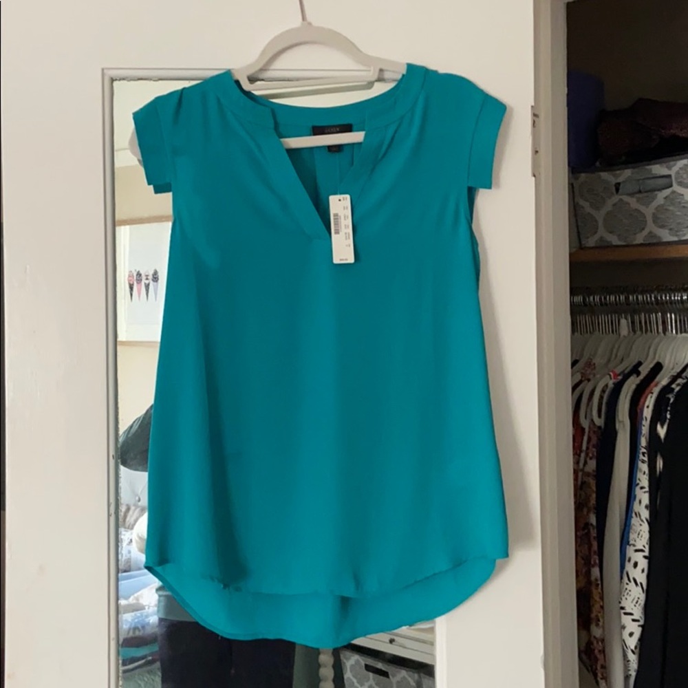 Turquoise short sleeve blouse - J. Crew new unworn